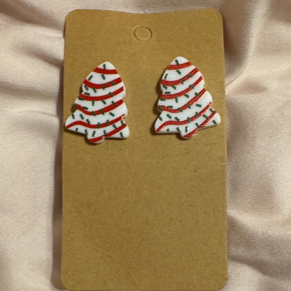 Festive "Little Debbie" Christmas Tree‎ Earrings